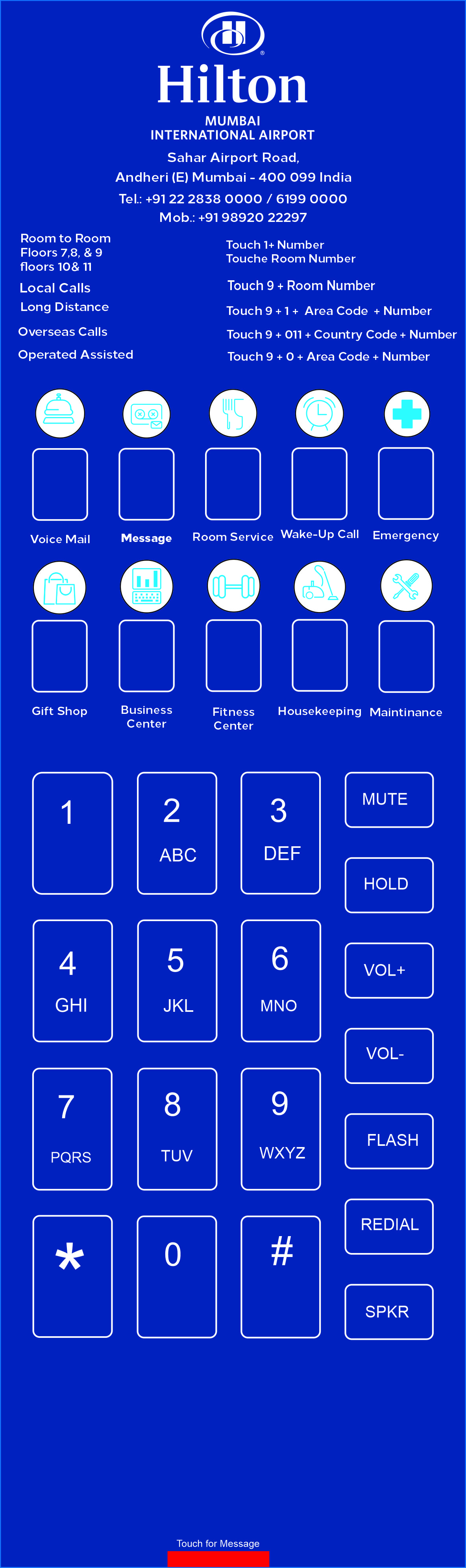 62tsd telephone faceplate design