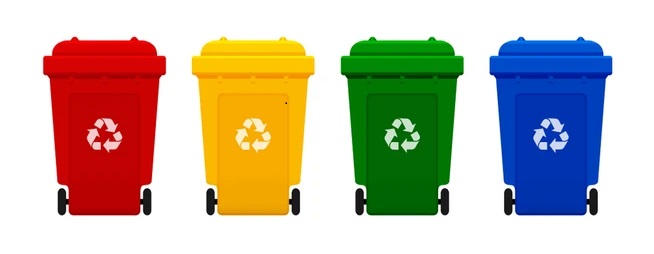 colourful dustbins