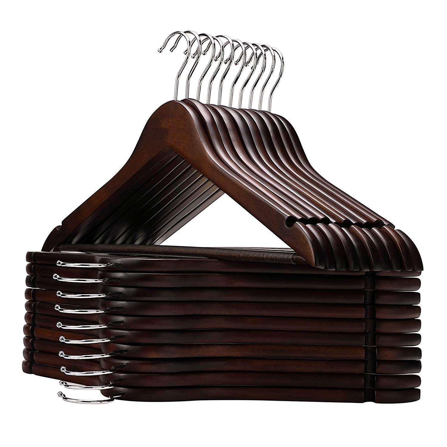 shirt hangers wooden brown