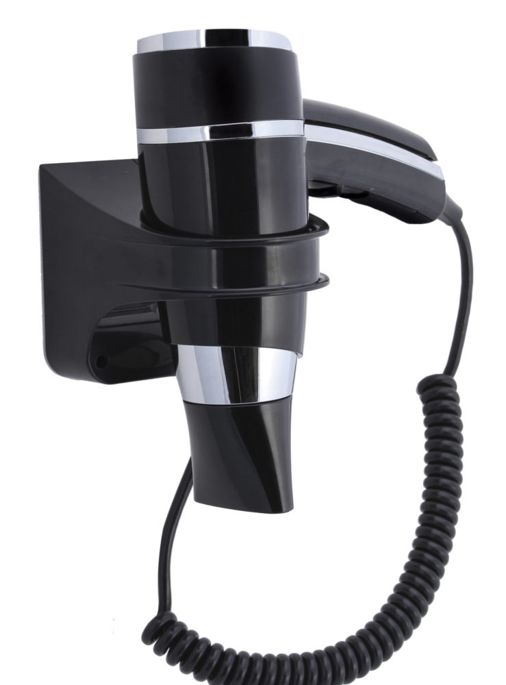 wall mounted black hair dryer