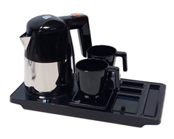 hotel amenities and kettle tray set