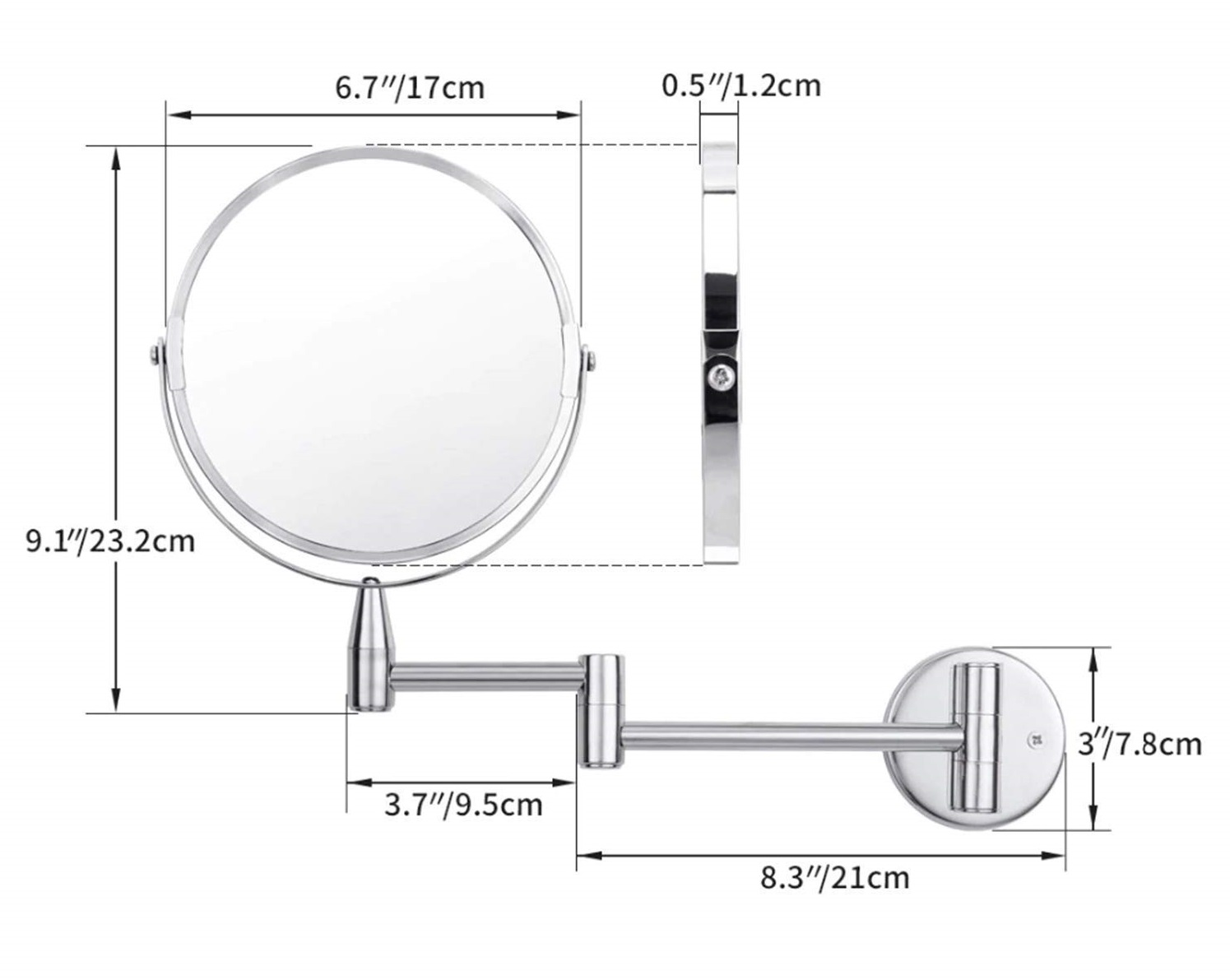 magnifying mirrors for bathroom