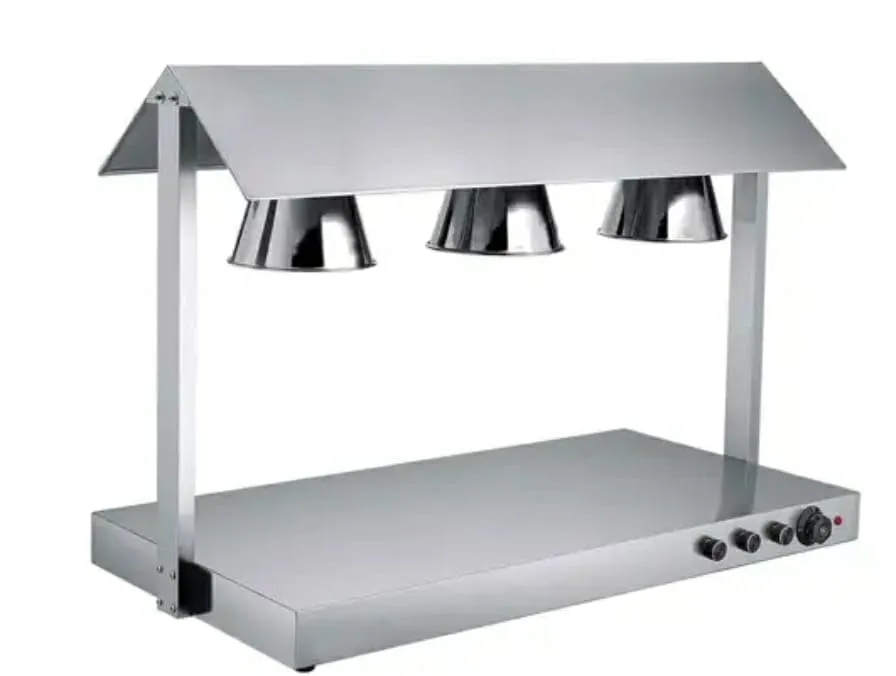 triple food warmer lamp with heated base for hotels and restaurants